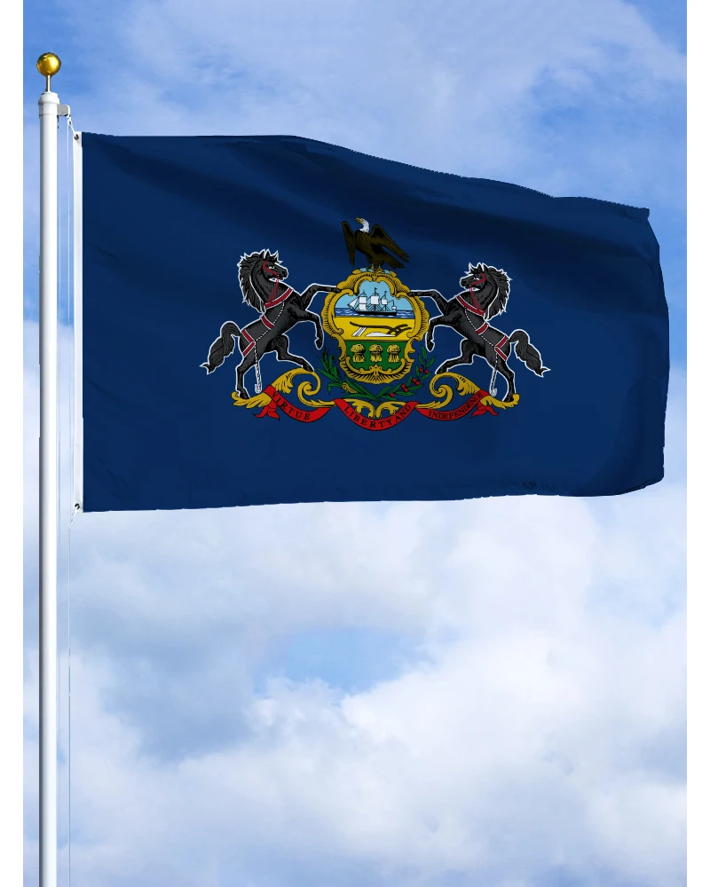 2×3FT Pennsylvania Flag Polyester Printed Banner US state Tapestry For Decor