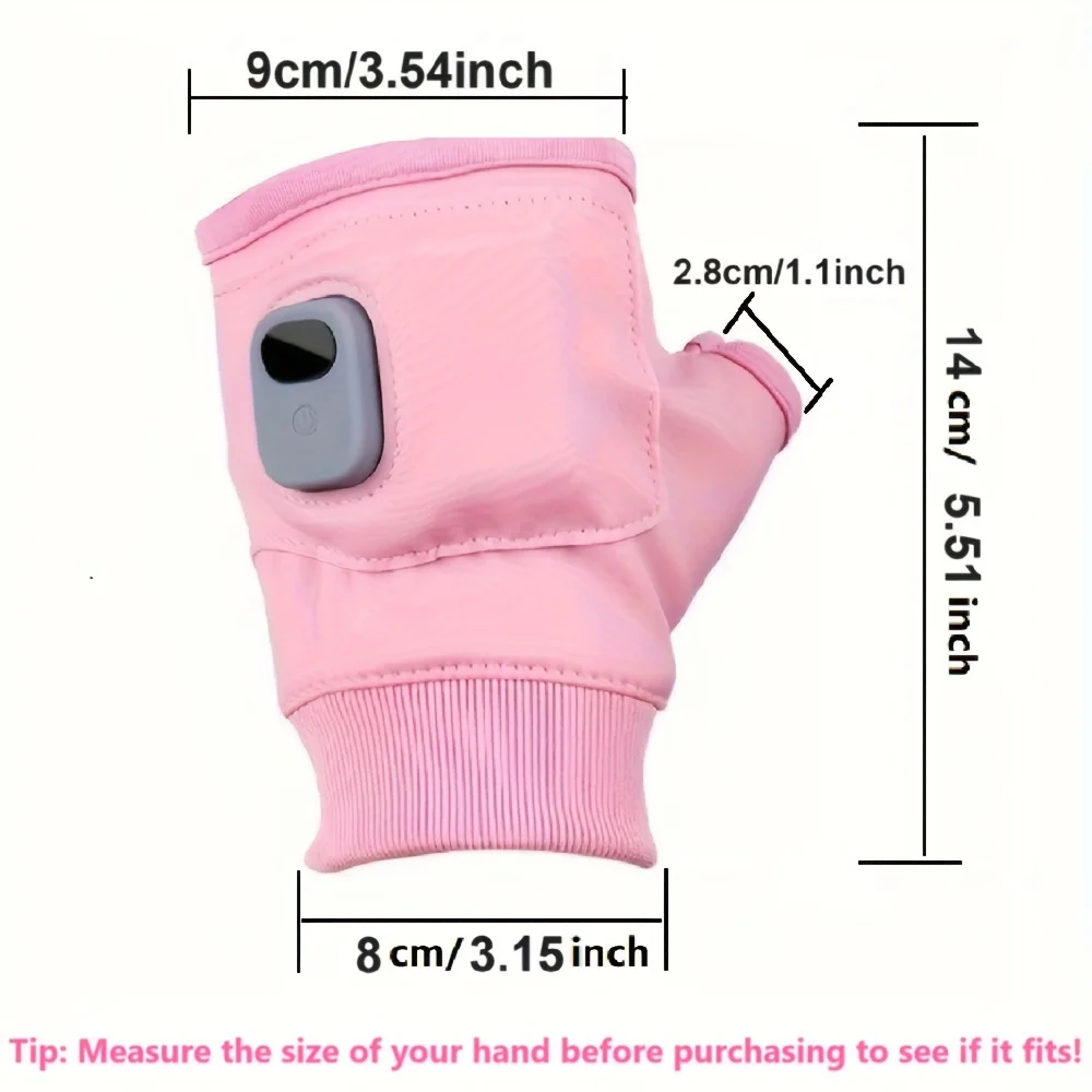 1800mAh Rechargeable Unisex Heated Gloves with Touch Screen Functionality - Elastic Fingerless Spandex Gloves