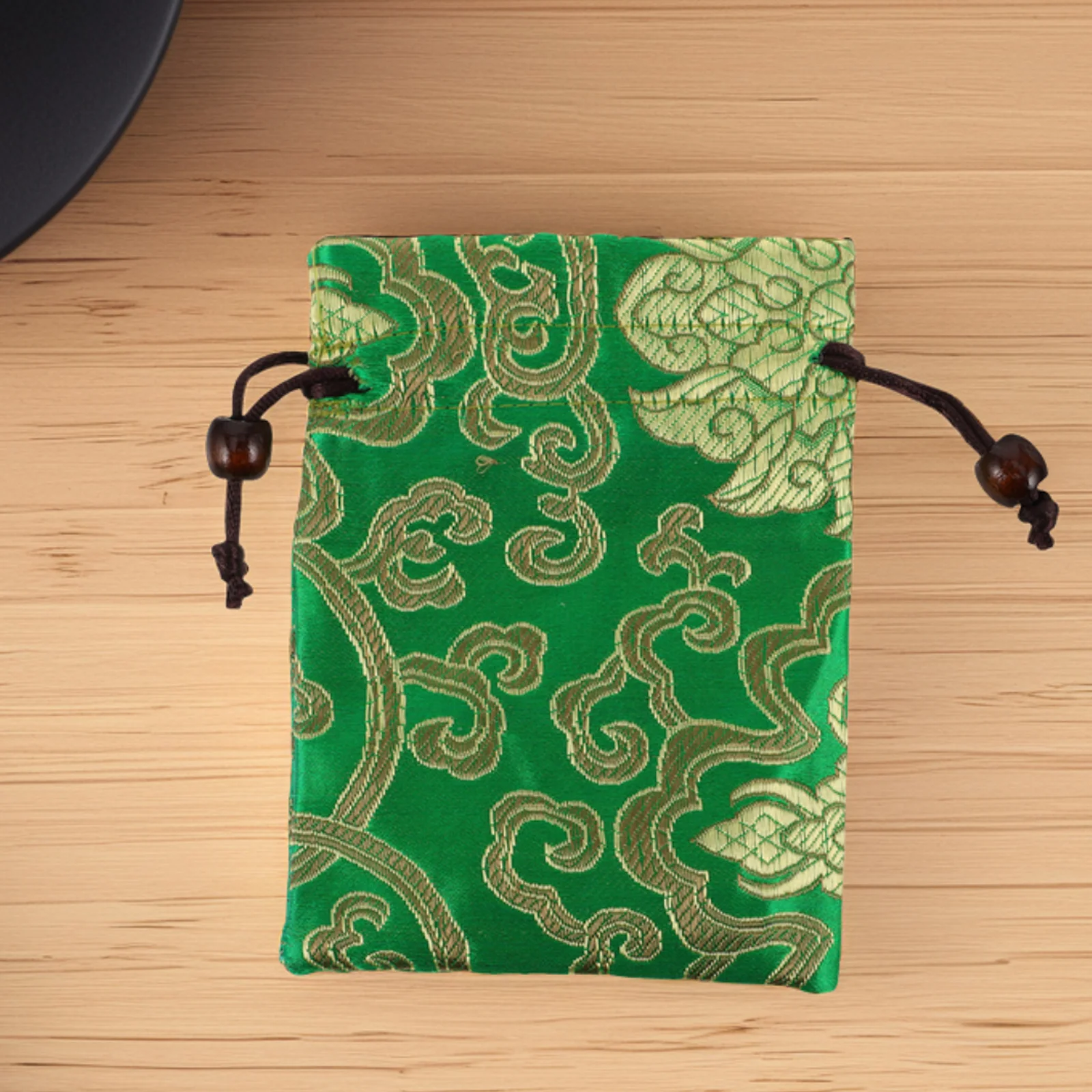 

Singing Bowl Storage Bag Silk Pouch Small Coin Purse Embroidered Brocade Jewelry Bag Durable Portable Multifunctional Drawstring