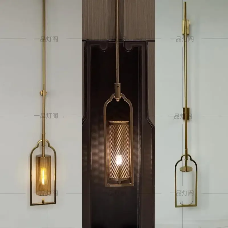 Long-pole wall lamps for club private rooms, villa living room background walls, bedroom bedside, corridor and passageway lights
