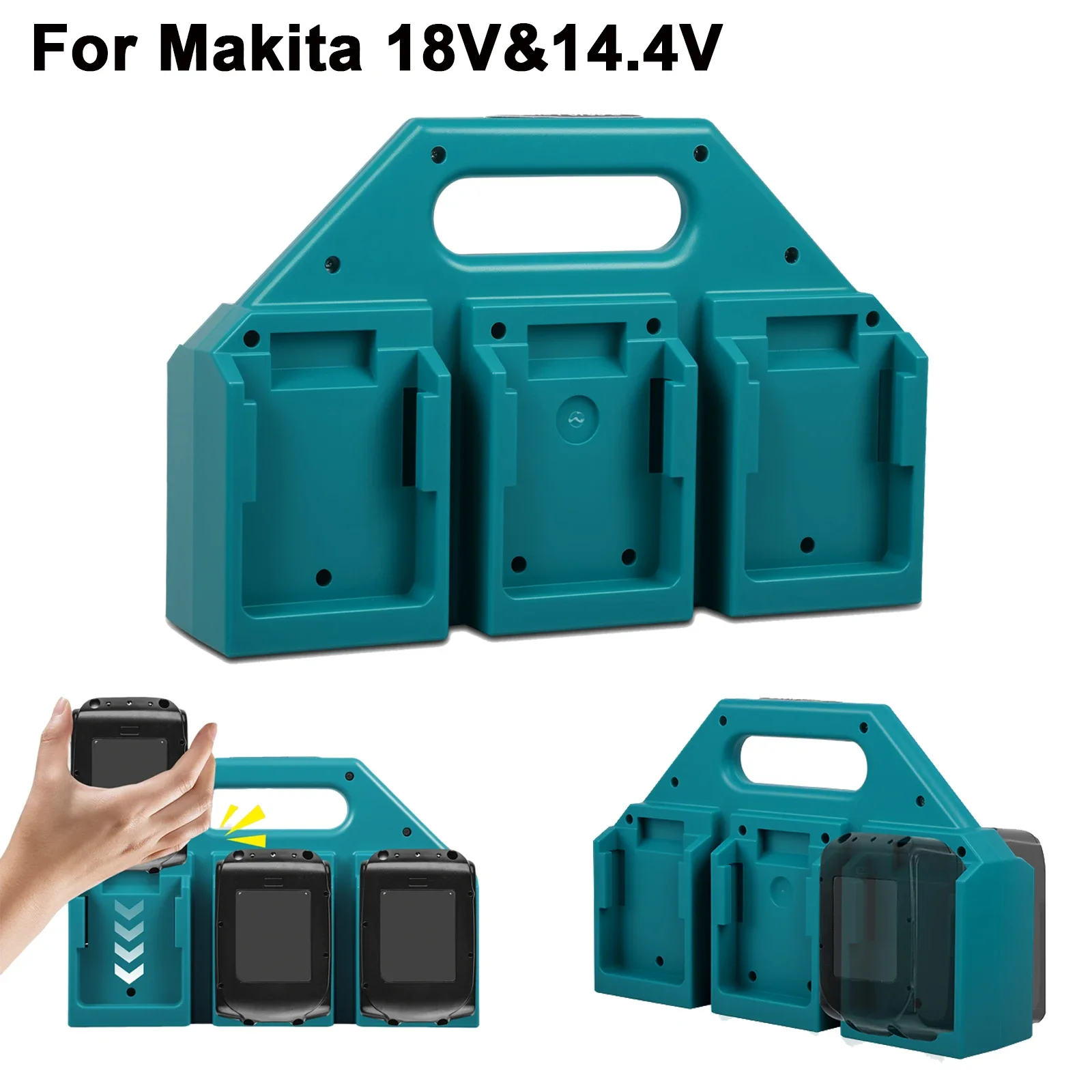 

6/4 Slot Battery Holder for Makita 18V&14.4V Portable and Rugged Battery Case Compact Organizer for Easy Storage and Transport