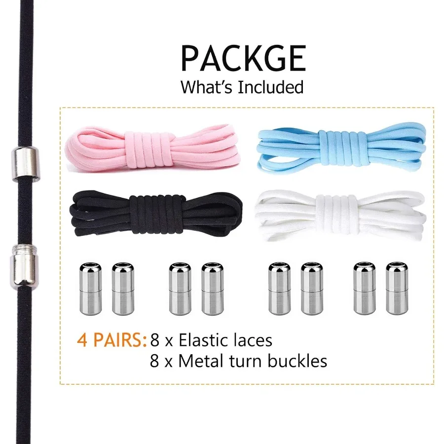 4 Ps بدون ربطة عنق للبالغين و - مرنة للأحذية الرياضية مقاس واحد يناسب الجميع #2