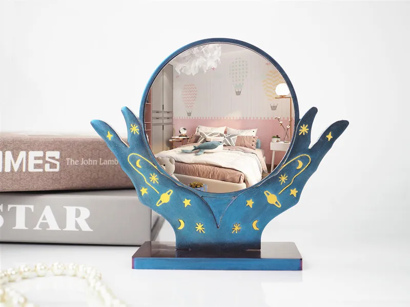 DIY Crystal Resin Mould Glue Holding Makeup Mirror Desktop Mirror Silica Gel Mirror Mold Base Lens Set Wholesale