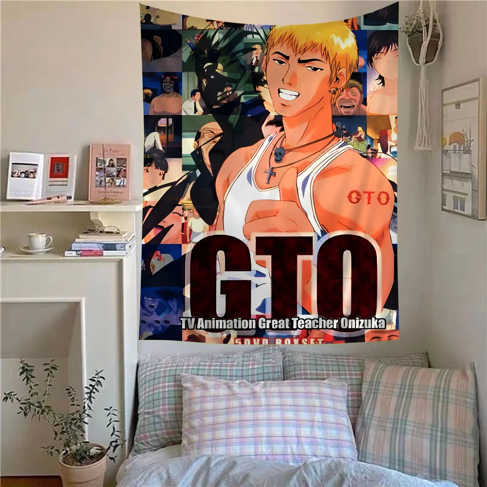 

Anime GTO Anime Tapestry Hippie Flower Wall Carpets Dorm Decor Wall Hanging Home Decor