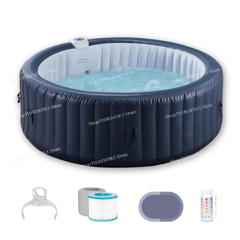 Inflatable Massage Spa Hot Tub with Constant Temperature, Wave & Bubble Jets, Foldable Outdoor Relaxation Bath for Garden Pool