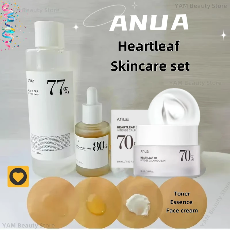 

Anua Skincare Set Heartleaf 77 Toner Ampoule Nicotinamide Essence Face Cream Control Cleansing Oil 77 Set Korean Skin care