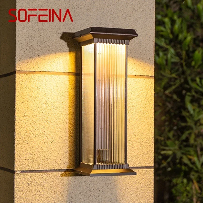 

SOFEINA Contemporary Solar Outdoor Wall Lamps Simplicity Waterproof Creative Balcony Hallway Courtyard Villa Gate Hotel