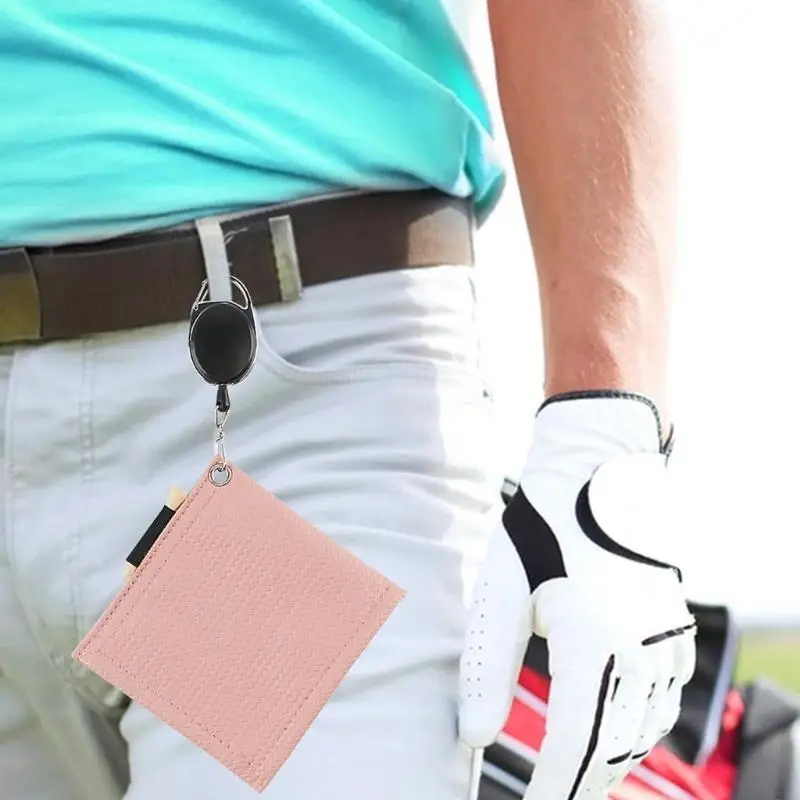 Golfs Club Cleaning Towel Cleaning Cloth with Buckle Hook Water-Absorption Wipe Cloth Golfs Club Head Wipe Cloth Cleaner 