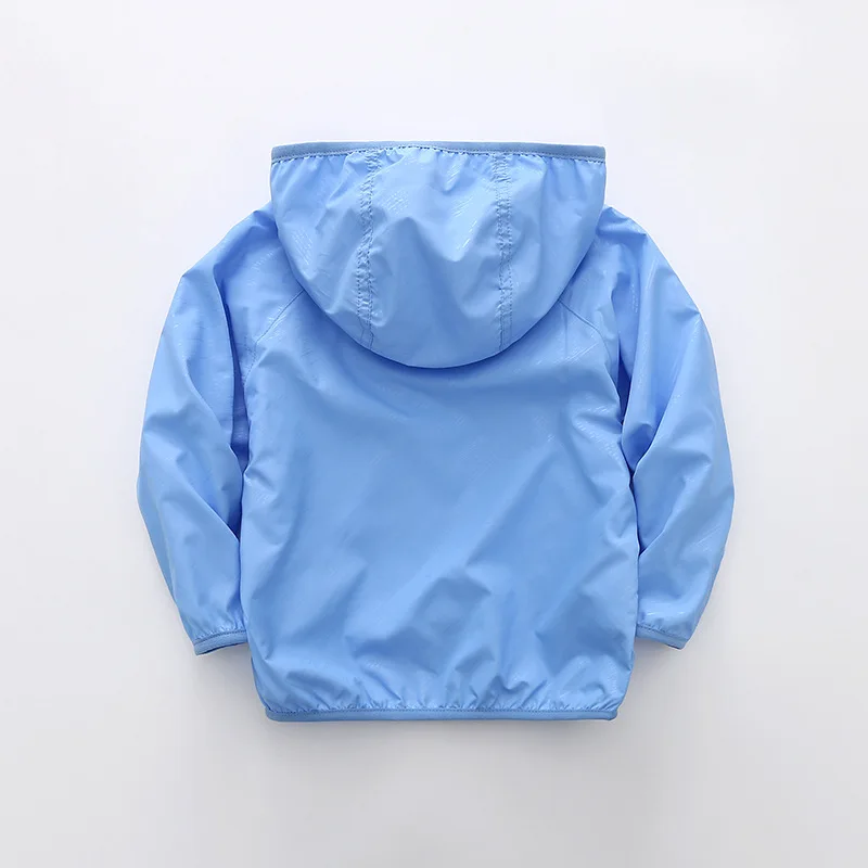 Spring Summer Boys Girl Jacket Solid Color Hooded Zipper Coats  Baby Girls Outerwear Kids Windbreaker