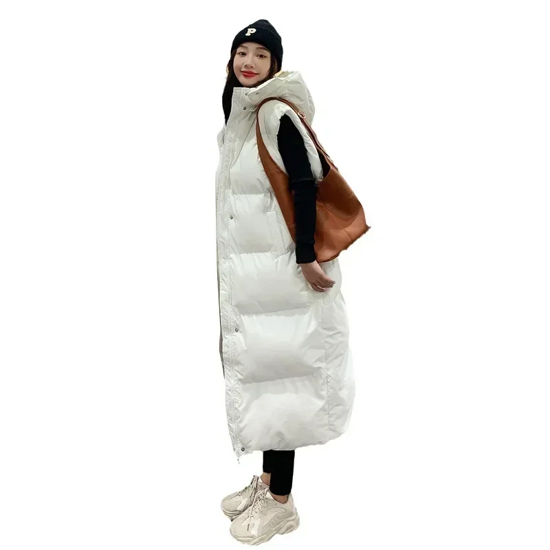 سترات نسائية سترات باركاس بدون أكمام مع قلنسوة وياقة واقفة وسحاب سادة مغطى بجيوب وأزرار معاطف ملابس خارجية عالية الشارع وحزام #6