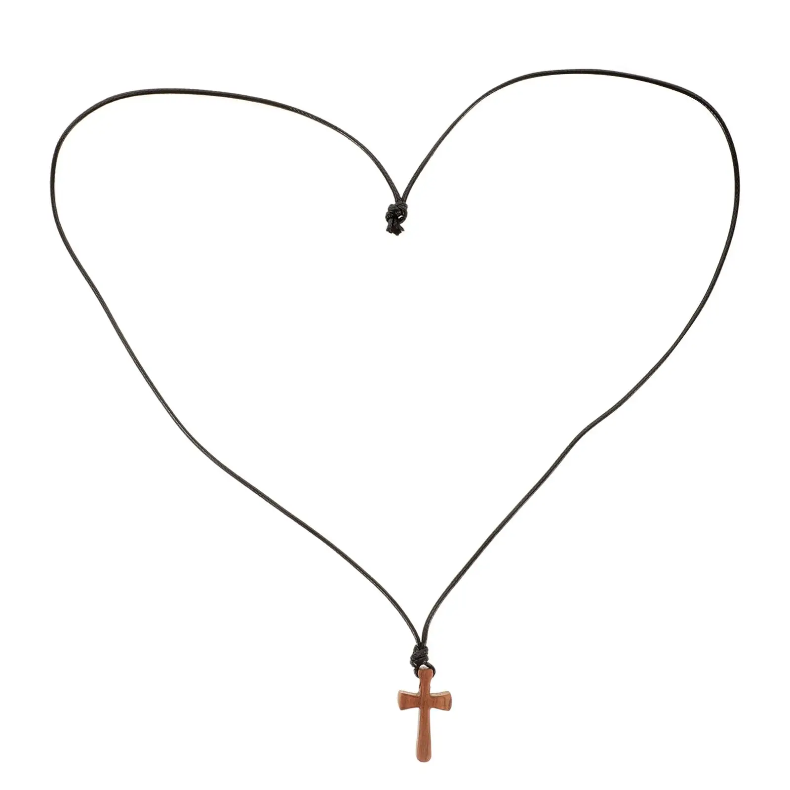 Collar de cruz Colgante de madera Oliva Católica para hombres Cadena para hombres Amantes de cruces pequeñas