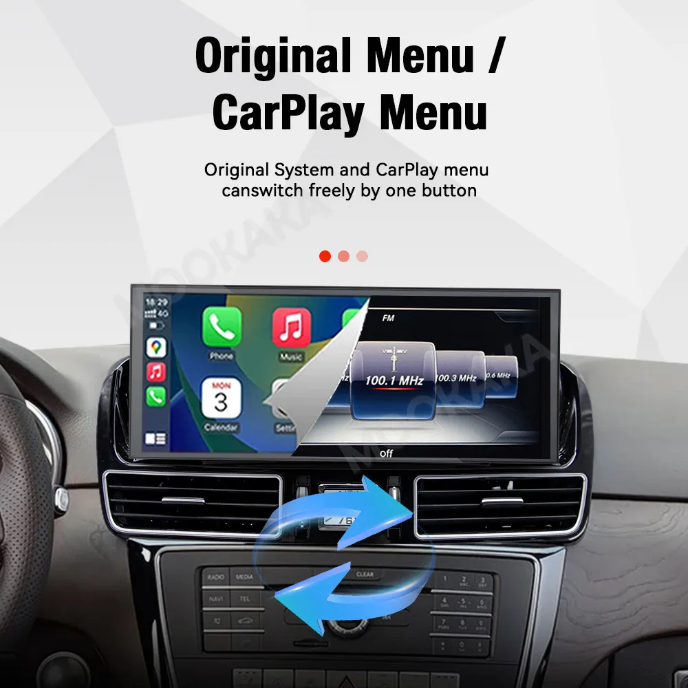12.3 Inch Car Radio Stereo For Mercedes Benz GLE Class W166 2015-2019 Multimedia Player GPS Wireless CarPlay Head Unit DSP Linux
