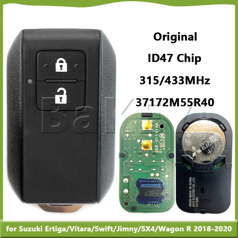 

Для Suzuki OEM Smart Key Fob ID47 чип 315/433 МГц 2 кнопки для Ertiga/Vitara/Swift/Jimny/SX4/Wagon R 2018-2020 (арт.: 37172M55R40)