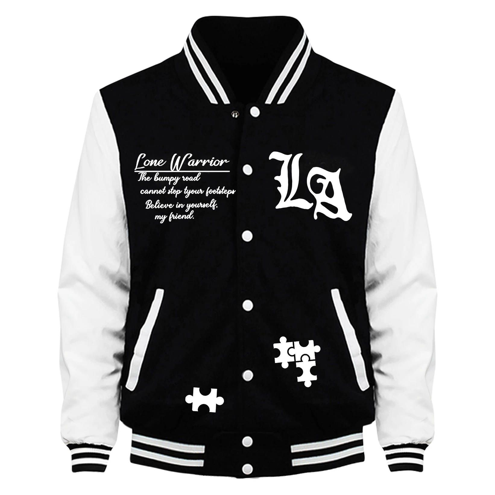 

Artistic Letters And Puzzles Jackets Men Cartoons Fashion Menswear Fashion Street Clothing Retro Loose Baseball Jersey Men