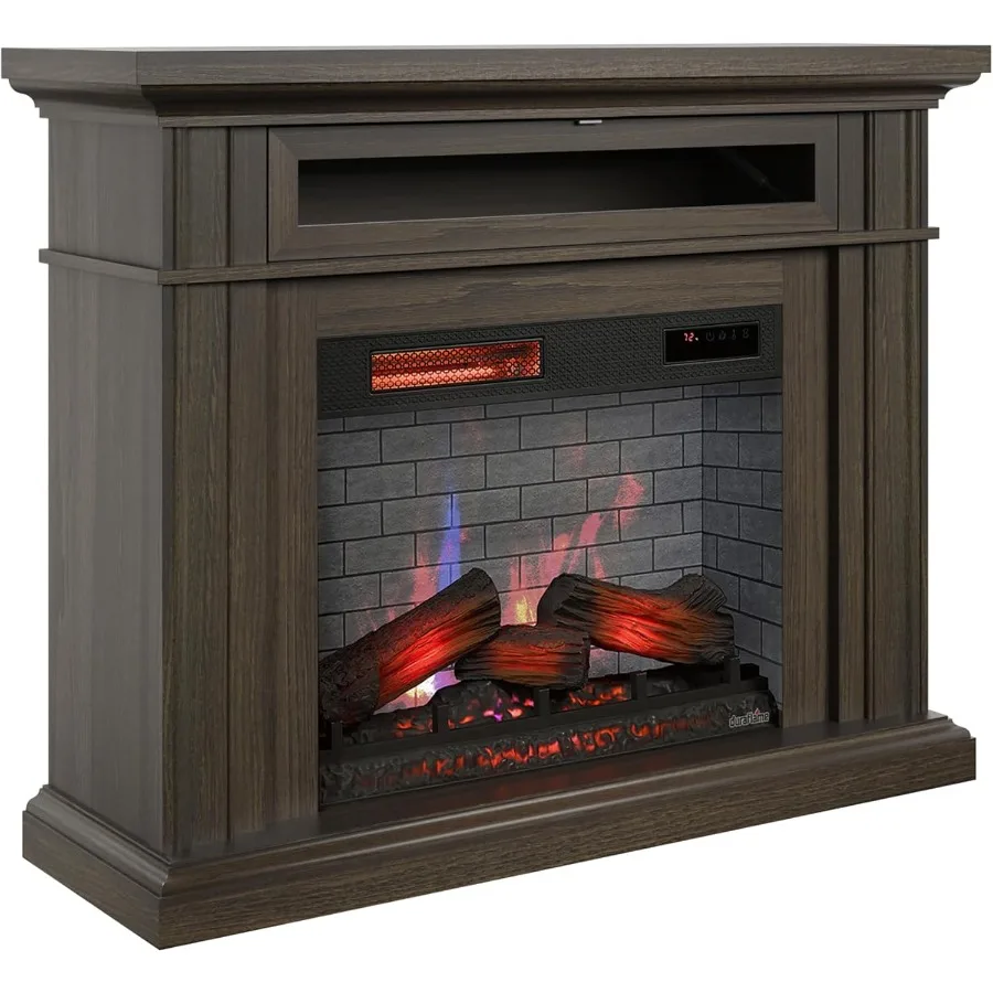 

Electric Fireplace Wall Mantel in Waverly Oak Finish with Realistic Flame Effect Energy-Efficient Heating Remote Control Operat