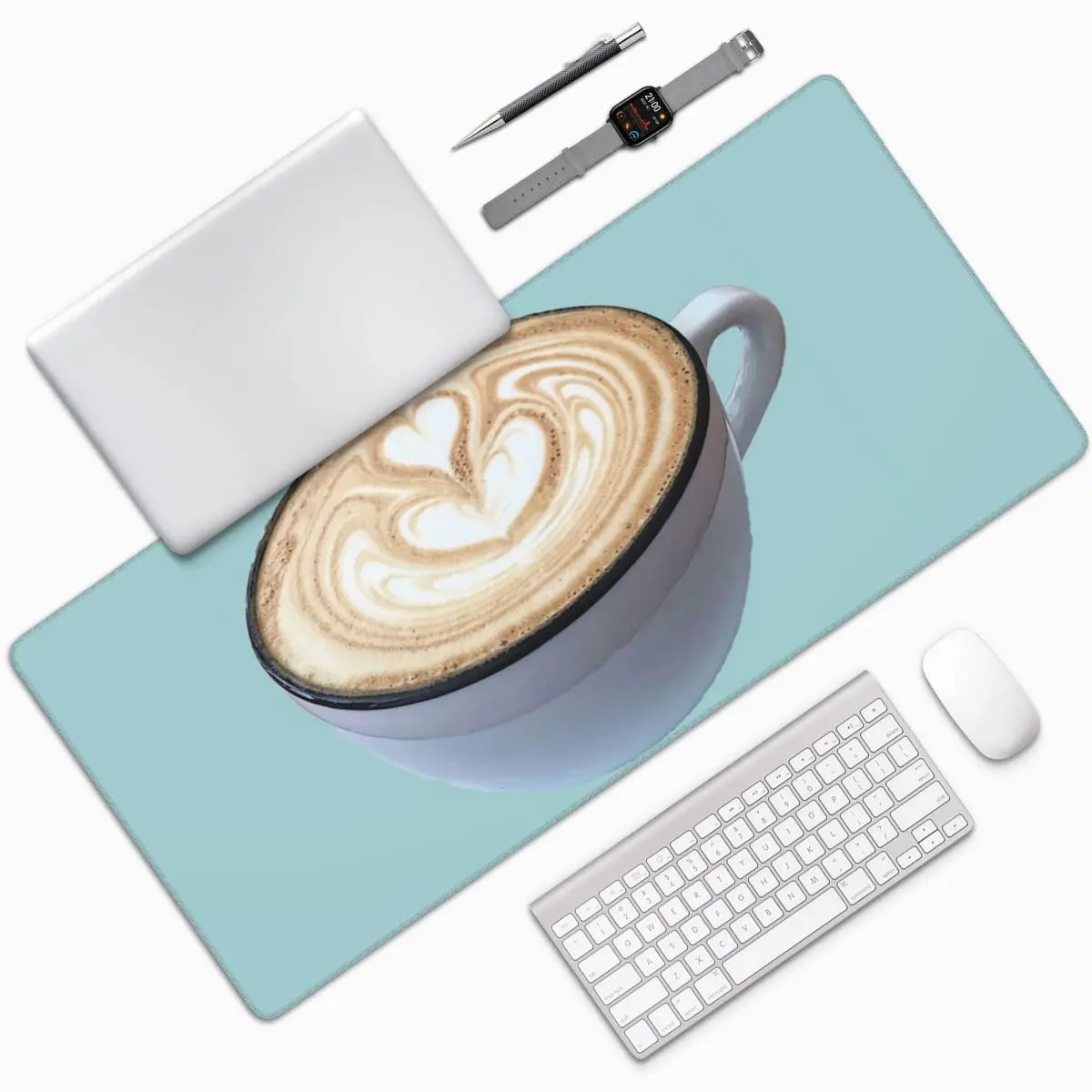 Coffee Espresso Art Large Mouse Pad Computer Keyboard Mouse Mat Gaming PC Laptop Desk Mat Office Accessories Table Mats