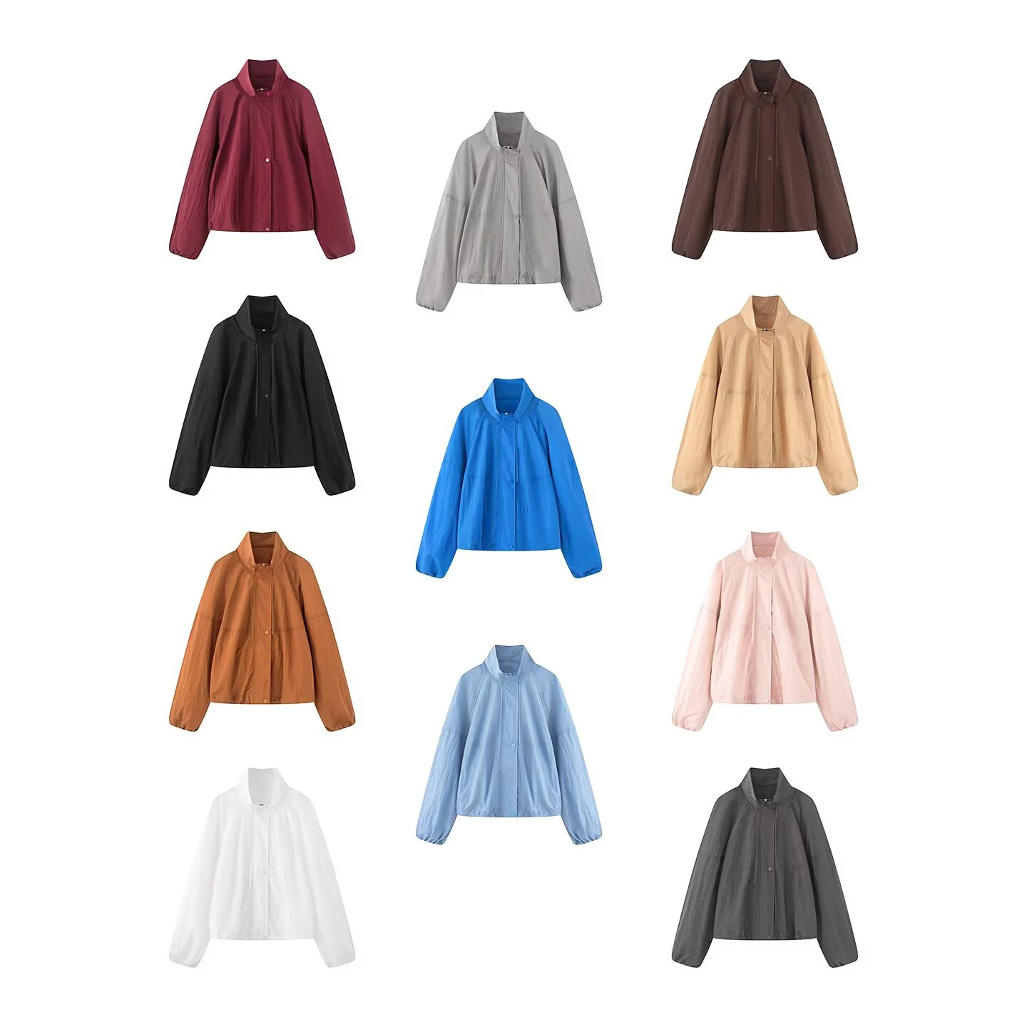 2026 Summer New Casual Stand-Up Collar Short Loose Women's Slimming Versatile Jacket Windproof Coat