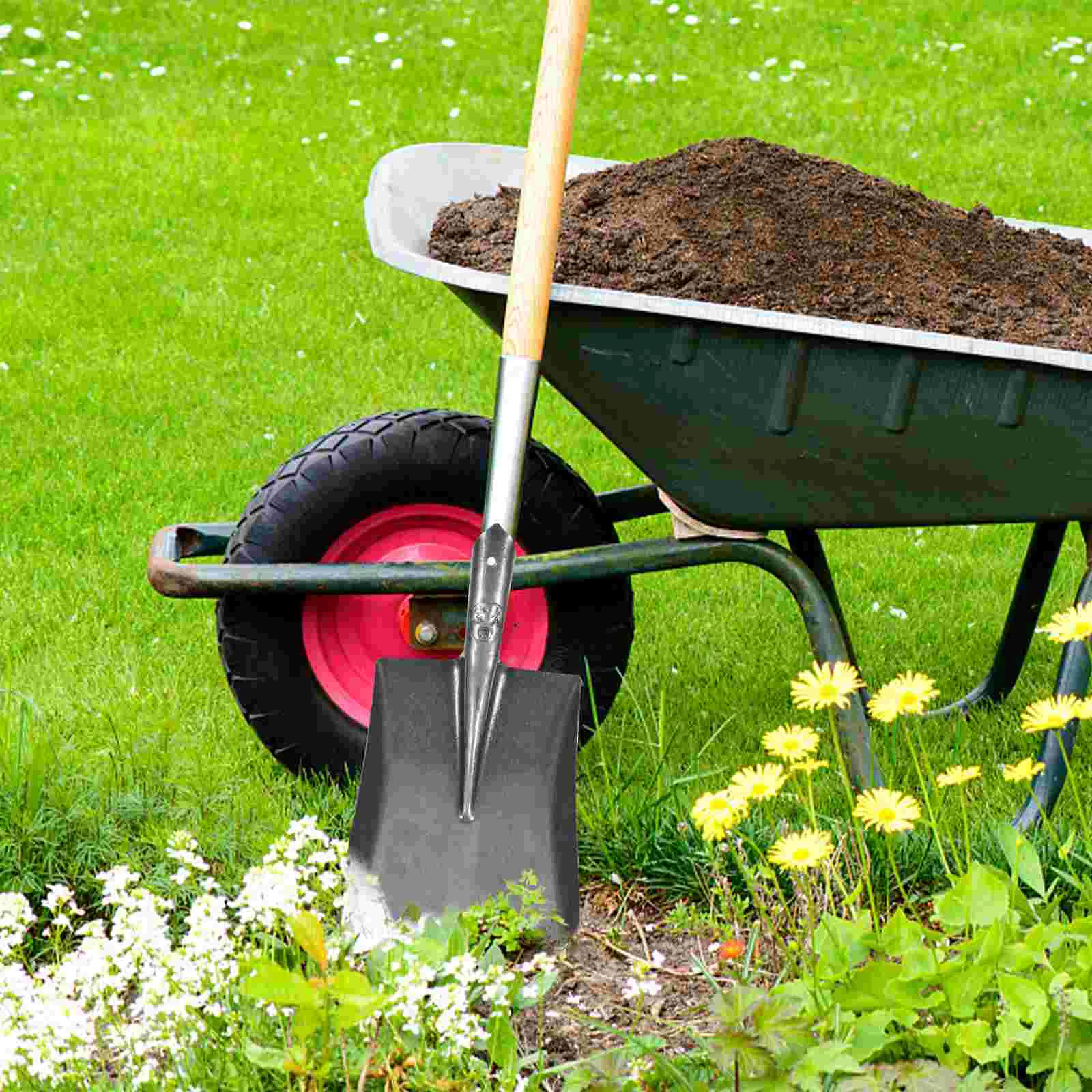 Rastrelli per attrezzi agricoli Pale manuali per cenere senza manico Pala da giardino in acciaio per uso domestico Fiore in carbonio