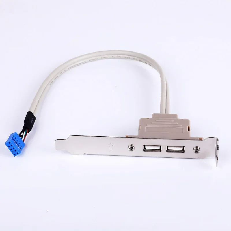 1pc Newest High Qulity Double Port USB Rear Motherboard Extension Cord Desktop PC Case PCI USB 2.0 Baffle Wire