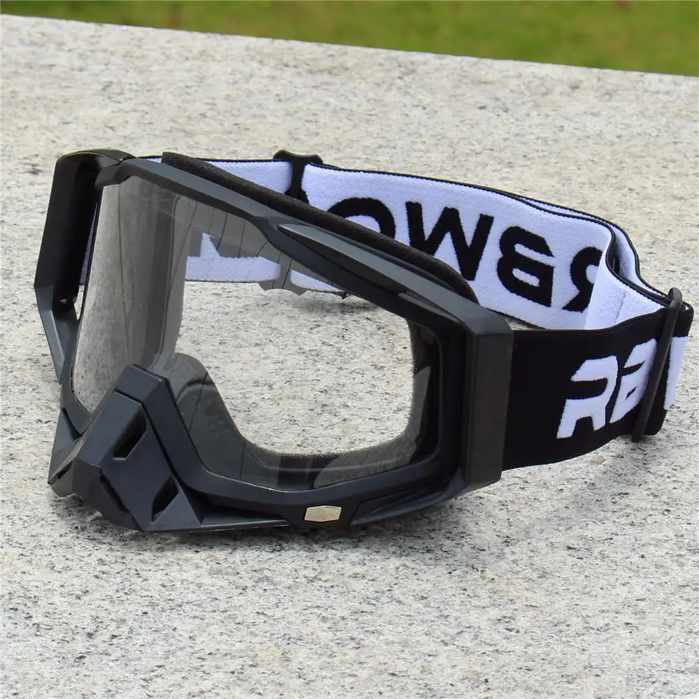 Herren Retro Motorrad-Sonnenbrille Nachtsicht Motocross Schutzbrille MX Fahrbrille Vintage Helm-Brille