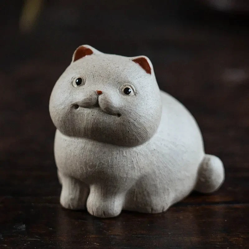 

Creativity Yixing Purple Sands Tea Pet Lucky Cat Handmade Cute Tea Pets Art Can Be Raised Chinese Kung Fu Tea Accessories Gift