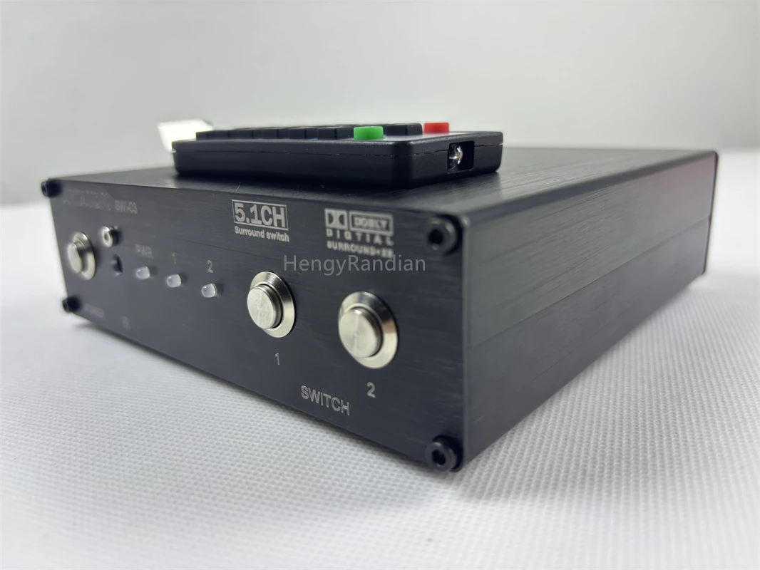 Excellent  5.1 Channel Audio Switcher 2 Input 1 Output Audio Input Selector 5.1CH Audio Switcher With Remote Control