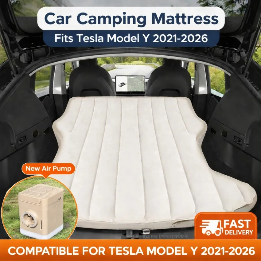 Aufblasbare Auto-Matratze für Tesla Model Y 2021-2026 Juniper mit Luftpumpe Reise Outdoor Camping Kofferraum Luftmatratze