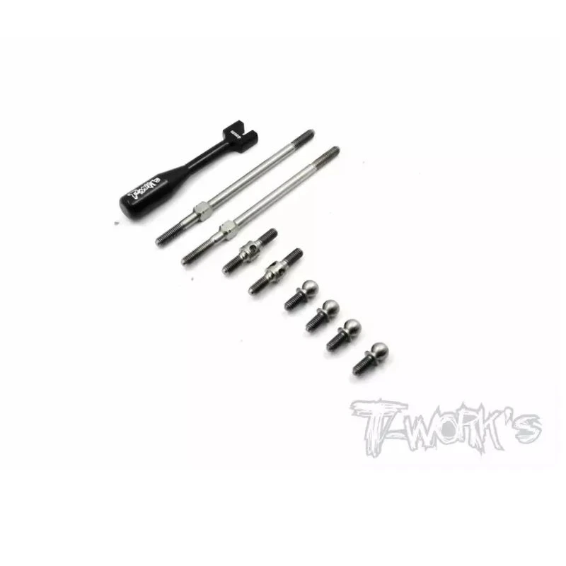 Original T works TB-107 64 Titanium Turnbuckle And Antiroll bar Ball End Set ( For Xray RX8 2016 )Professional Rc part