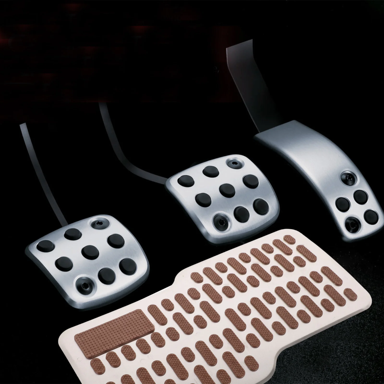 

Car Wear-resistant Pedals Stainless Steel Pad Accelerator Brake Clutch Foot Pads Vehicle Interior Anti-slip Safety Sturdy Style