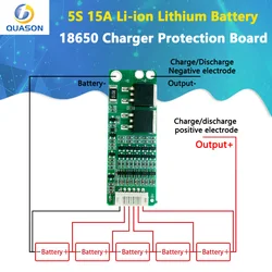 5S 15A Li-ion Lithium Battery BMS 18650 Charger Protection Board 18V 21V Cell Protection Circuit