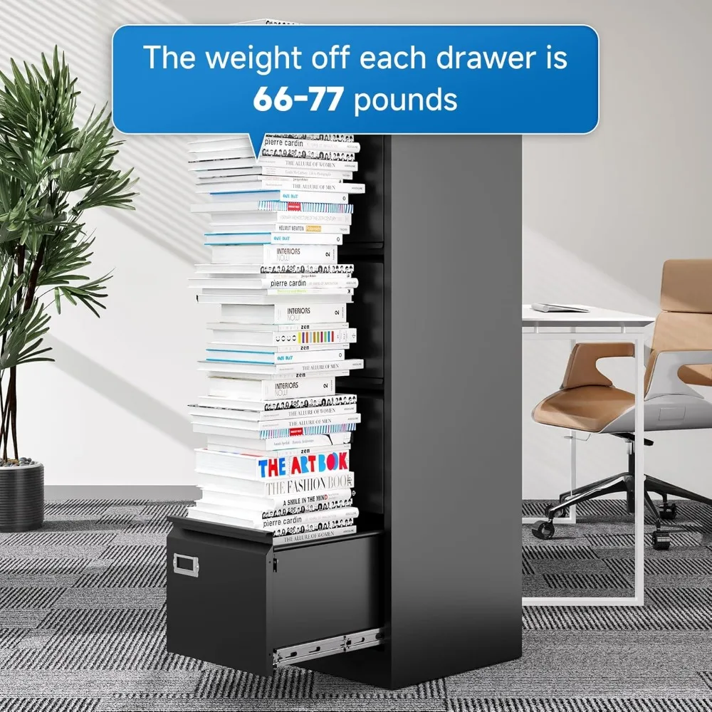 4 Drawers Vertical File Cabinets - Lateral Filing Cabinets - Metal Steel Lockable Storage for Home Office to Hanging Files