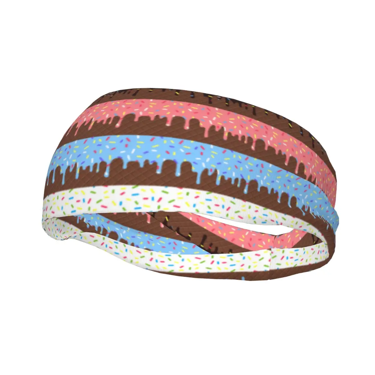Flowing Ice Cream Glaza Sports Sweatband Decor Elastic Headband for Yoga Running Gym Sport Hair Accessory