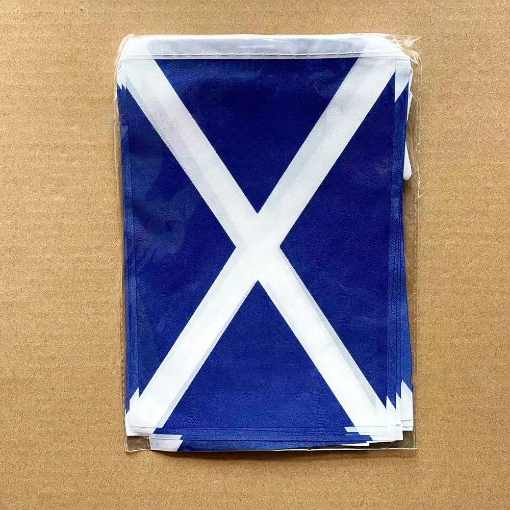 EOODLOVE 20pcs/set 14x21cm Scotland Flag Square Ribbon Banners Scottish Flag Festival Party Holiday Decorations