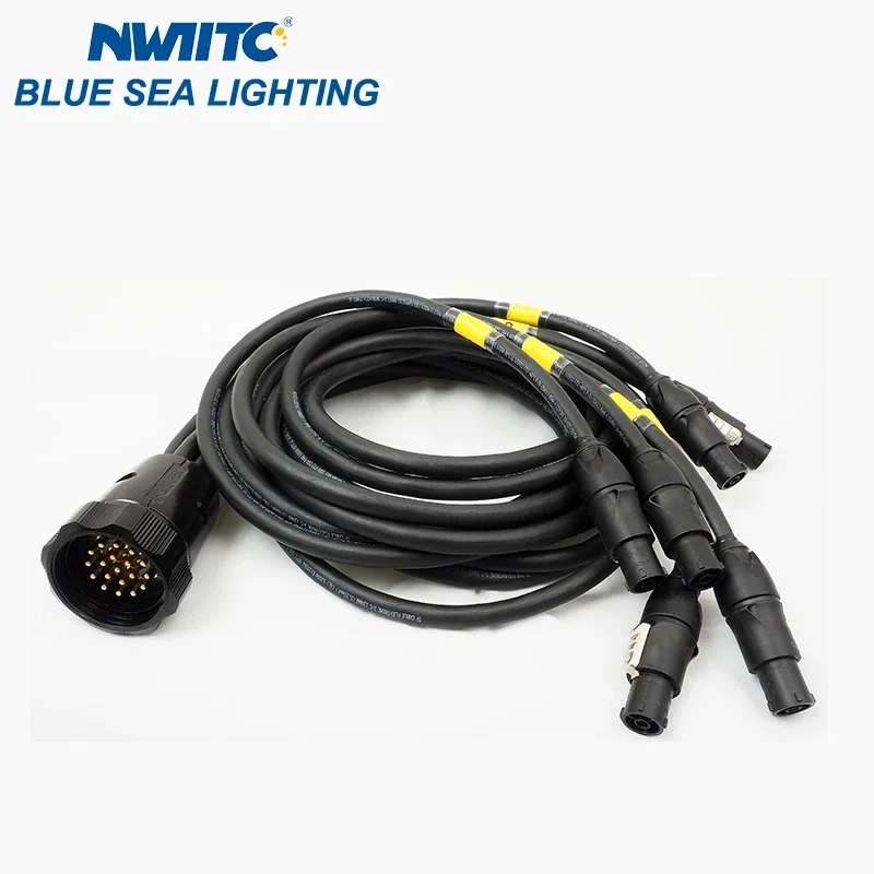 1meter 19 PIN 2.5mm² Socapex to Powercon True1 Plug