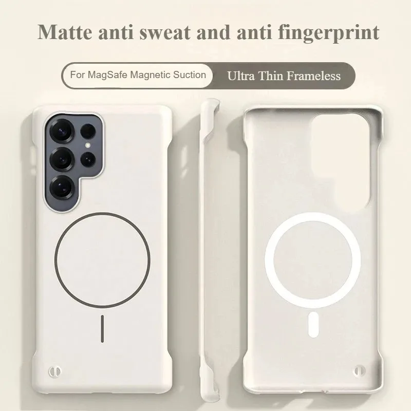 Premium Slim Frameless Matte Anti-Drop Phone Case for Samsung Galaxy S25 S24 FE S23 S22 Ultra Plus Magnetic Wireless Charge Case view 2