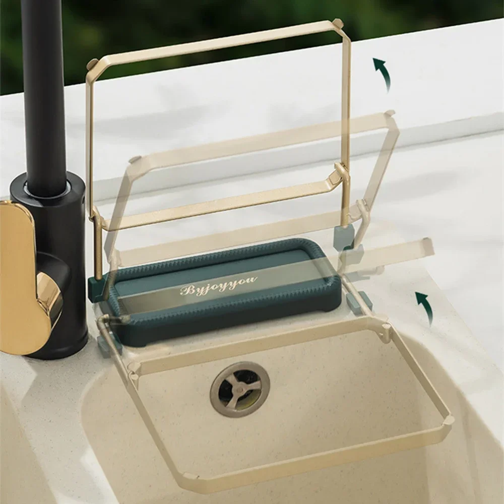 Kitchen Sink Filter Rack Foldable Sink Strainer Mesh Bag Stand Waste Garbage Net Shelf Anti-Clogging Disposable Garbage Mesh Bag