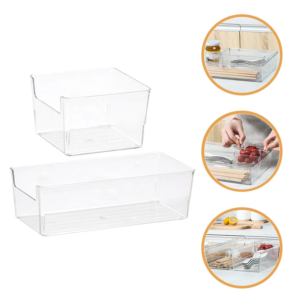 

2pcs Desktop Drawer Organizing Box Storage Bin For Small Items Home Office Kitchen Bathroom Organizer Sorting Case Divider