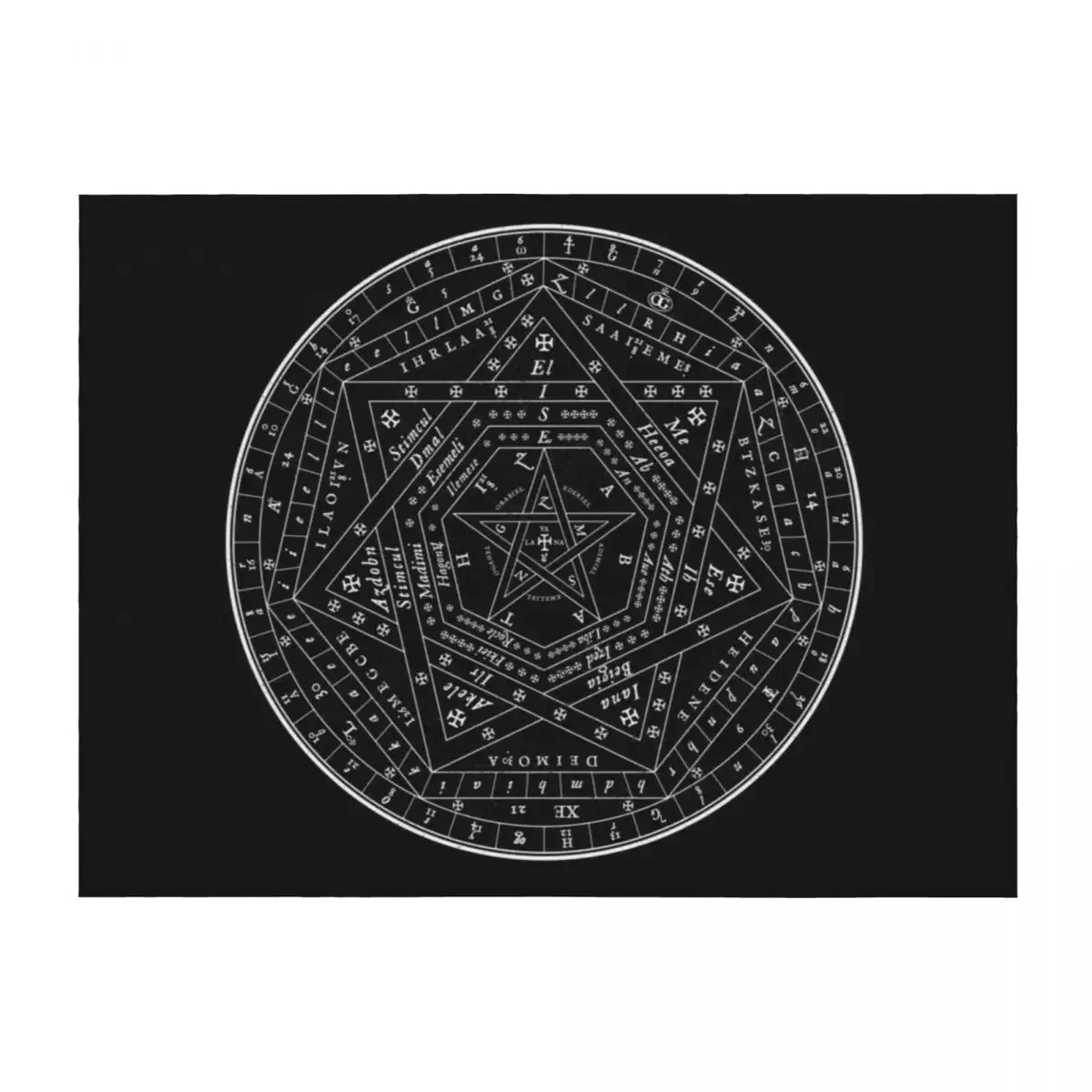 

Sigillum Dei Aemeth Occult Pagan Sigil Throw Blanket Softest Blankets Sofas Of Decoration Flannel cosplay anime Blankets
