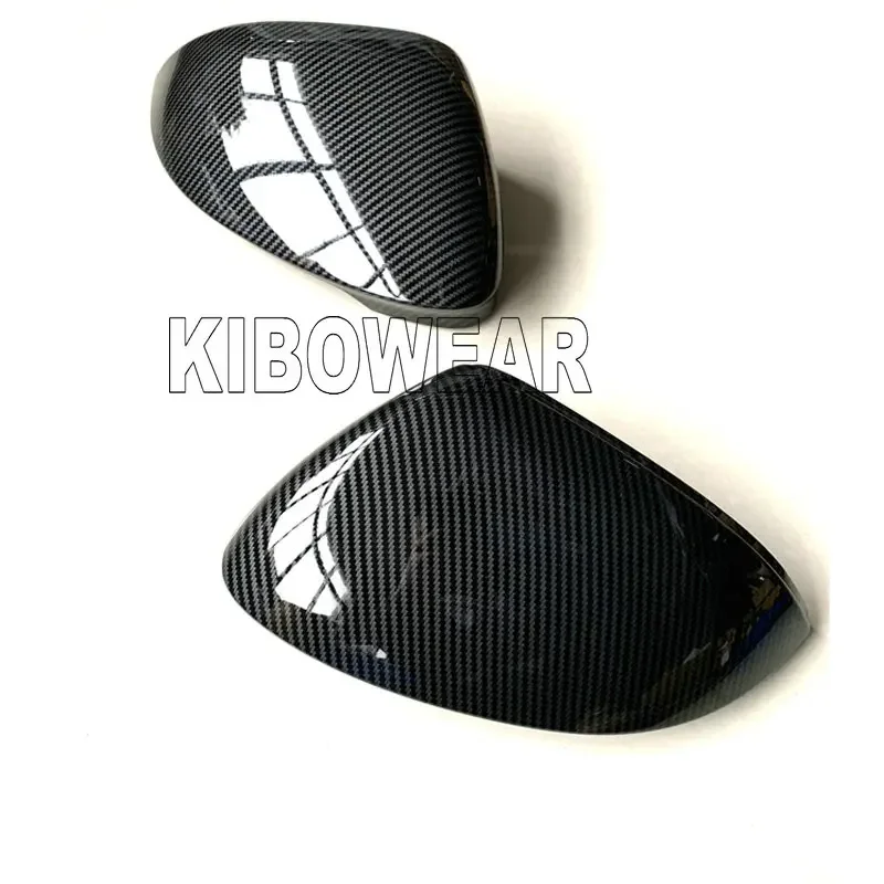 2pc Carbon/Black Side Mirror Covers Caps for VW Golf MK8 VIII 8 GTD GTI R ID3 2020 2021 2025 door wing rearview Auto replace