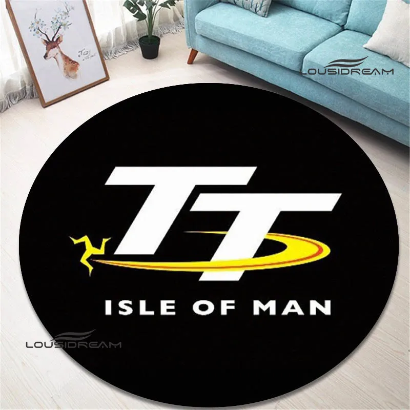 Motorcycle isle of man tt Printed round carpet area rug living room bedroom non-slip carpet art decoration birthday gift