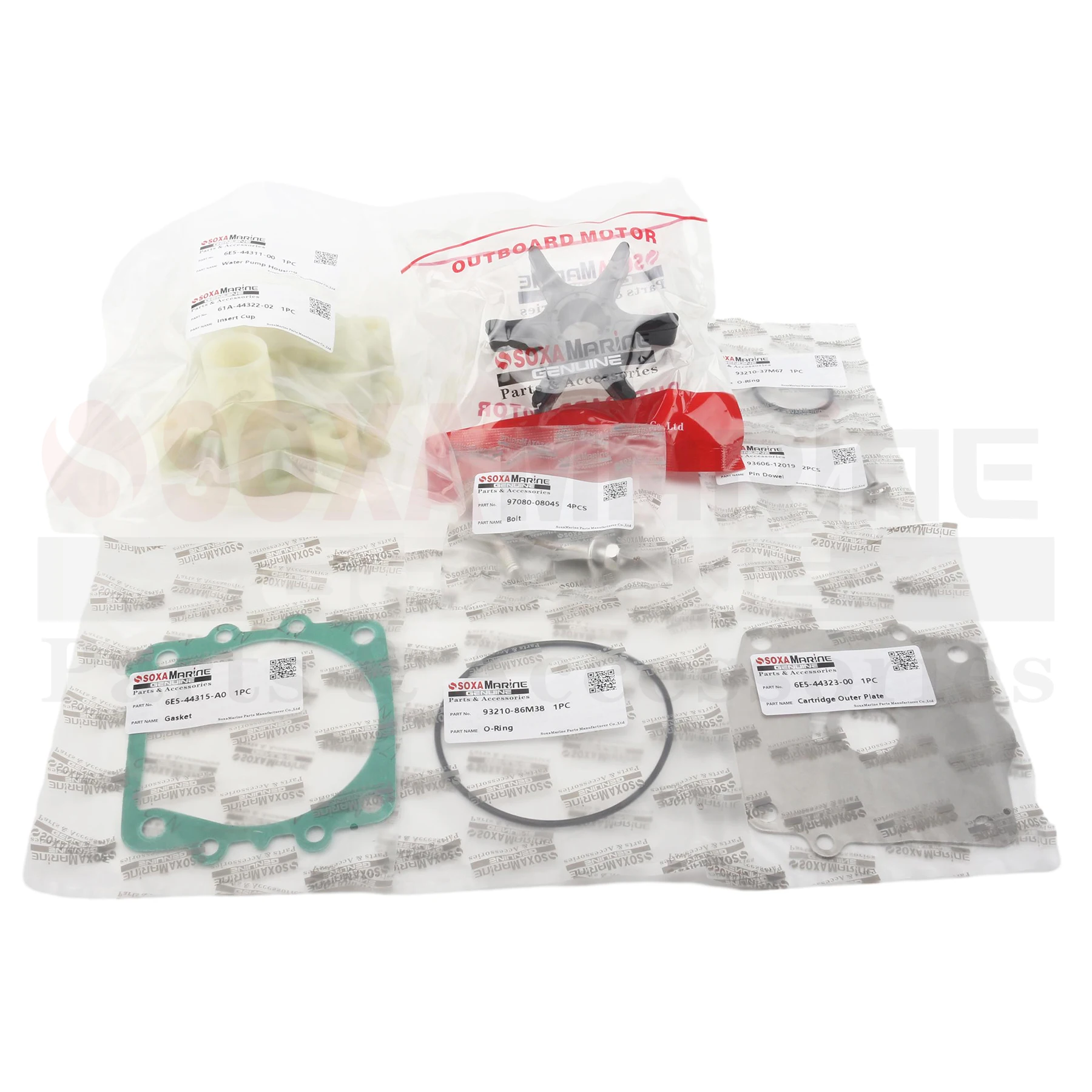 

6N6-W0078-00 Outboard Water Pump Impeller Kit Compatible with Yamaha 115 130 HP 2 4 Stroke Marine Motors 6N6-W0078-01