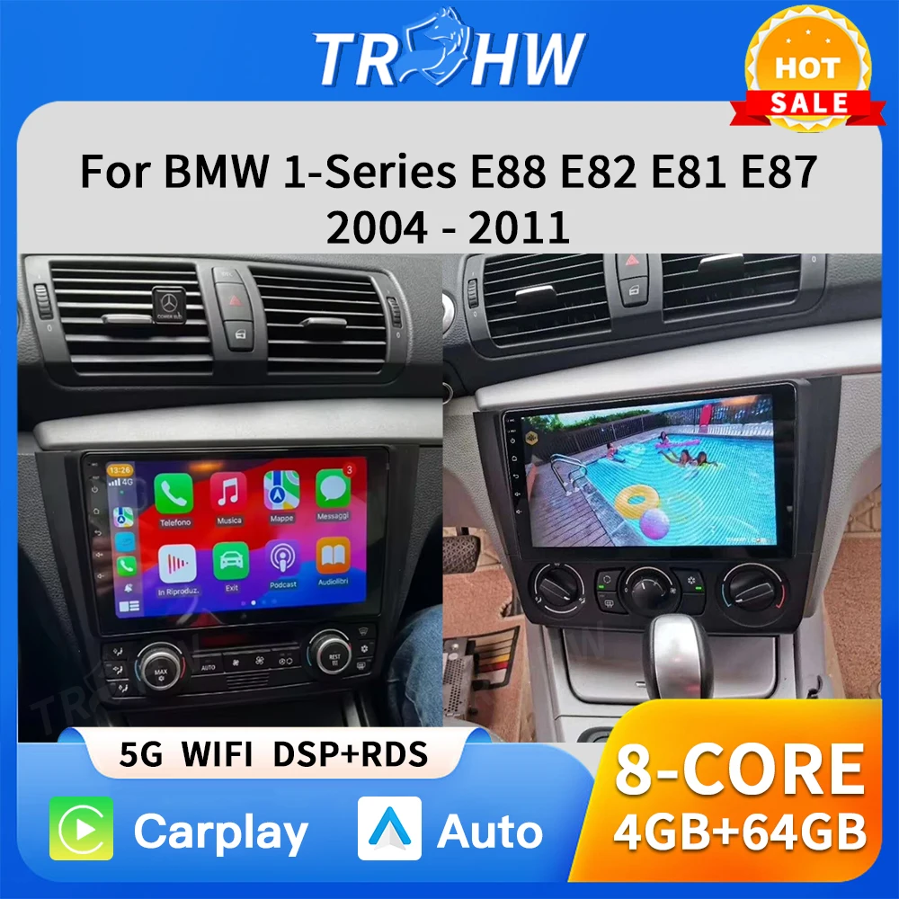 

Car Radio For BMW 1-Series E88 E82 E81 E87 2004 - 2011 Multimedia Stereo Video Player 2K QLED GPS NAVI CarPlay Auto