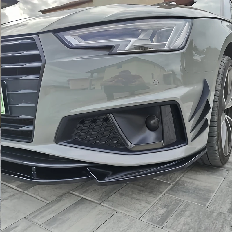 For Audi A4 Competition B9 2019+ Car Front Splitter Front Bumper Lip Spoiler Splitter Front Lip Chin Canard Cover Bodykit Tuning