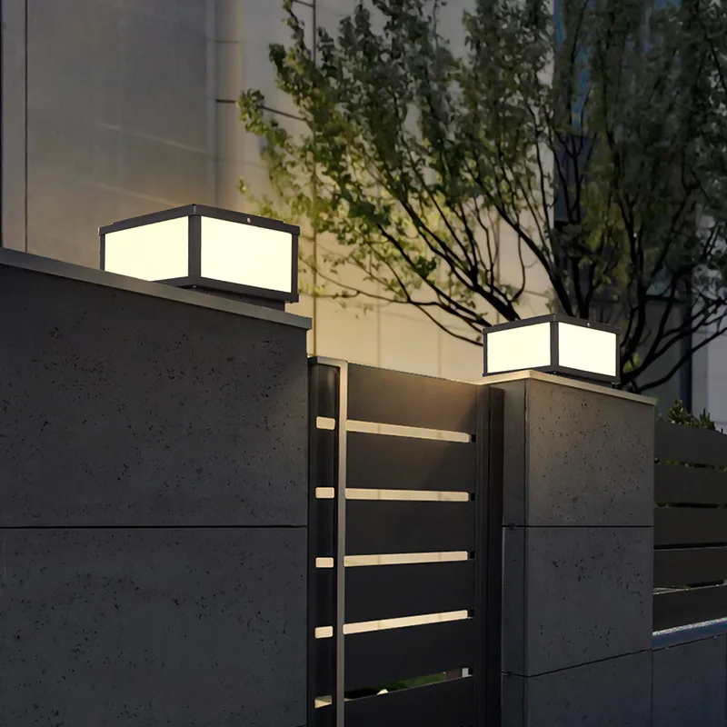 Garden Gate Pillar Light Outdoor Pillar Lamp Hotel Outside Post Lights Yard Black Wall Lights Home Pillar Lighting Include Bulb