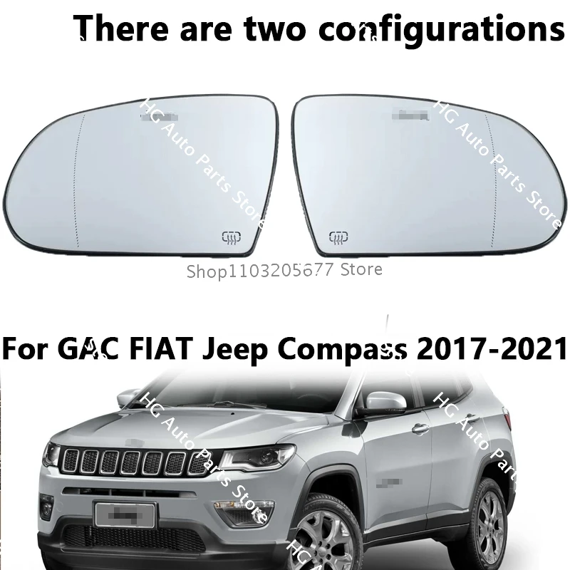 Für gac fiat jeep kompass 2015-2018 autos eitige umkehr spiegel linsen mit heizung