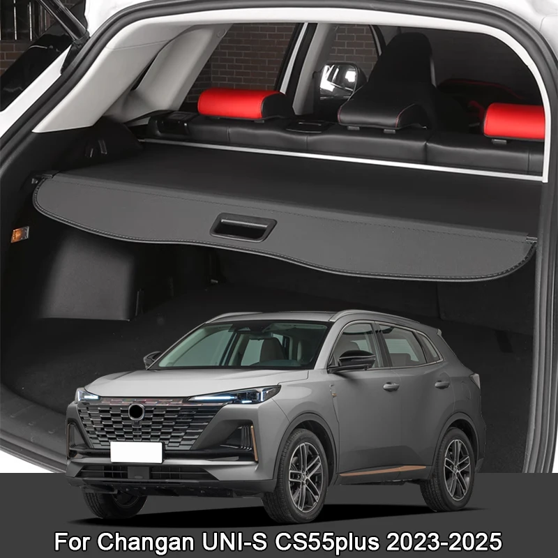 For Changan UNI-S CS55plus 2023-2025 Retractable Rear Trunk Curtain Cover Organizer Privacy Security Screen Shield Shade Cargo