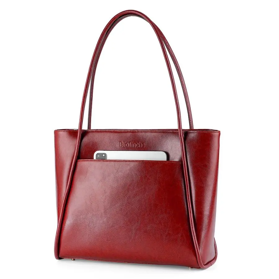 

Leather Purses for Women Large Tote Shoulder Bag Real Vintage Grace Handbag for Work Ladies Laptop Travel
