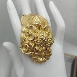 Fashion Big Ring Dubai Copper Jewelry 18k Gold Color New Design Women Set Bridal For Party Gift High Quality