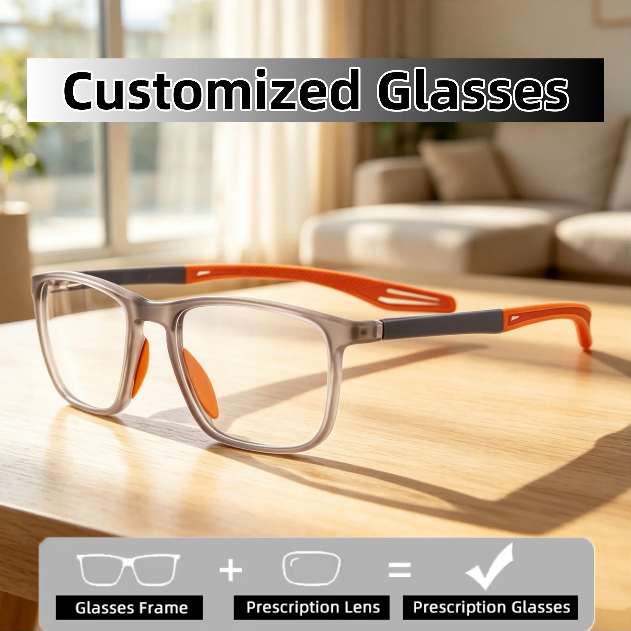 Customized Fashion Retro Sports Trendy Anti Blue Light Myopia Eyeglasses Outdoor Driving Ultralight Classic Prescription Eyewear
