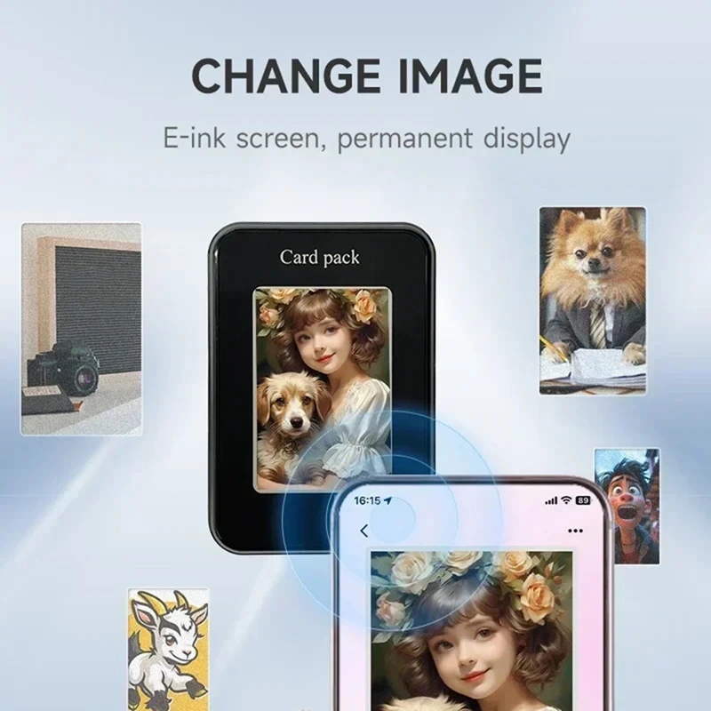 JAJA Screen Capture Phone Holder Wallet NFC DIY Picture Ink Holder DIY Electronic Ink Wallet Suitable For IOS 11-15Pro Max